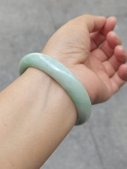GUARDIAN | JAYDE Untreated Grade-A Jadeite Bangle in Pastel Green (56mm Half Round)