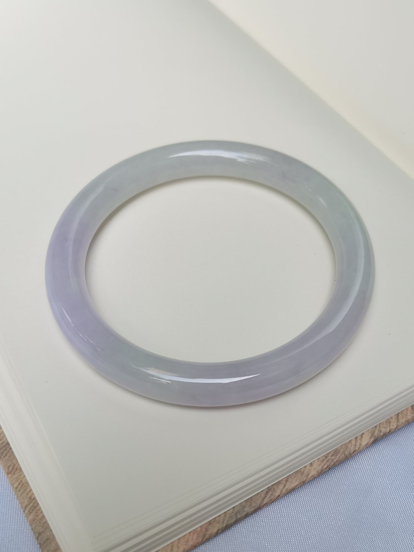 GUARDIAN | JAYDE Untreated Grade-A Jadeite Bangle in Dreamy Lavender Purple and Pastel Green (64.5mm Round)