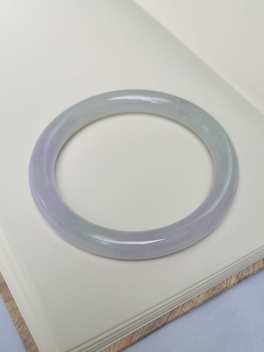 GUARDIAN | JAYDE Untreated Grade-A Jadeite Bangle in Dreamy Lavender Purple and Pastel Green (64.5mm Round)