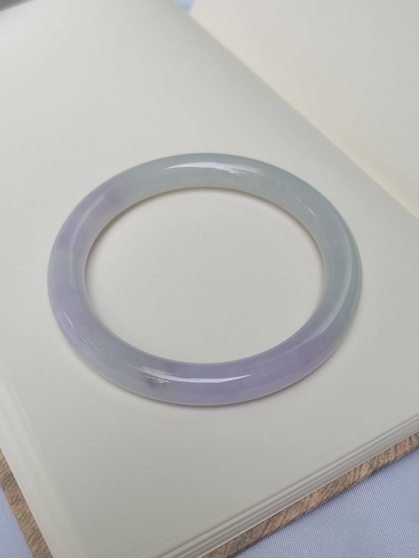GUARDIAN | JAYDE Untreated Grade-A Jadeite Bangle in Dreamy Lavender Purple and Pastel Green (64.5mm Round)