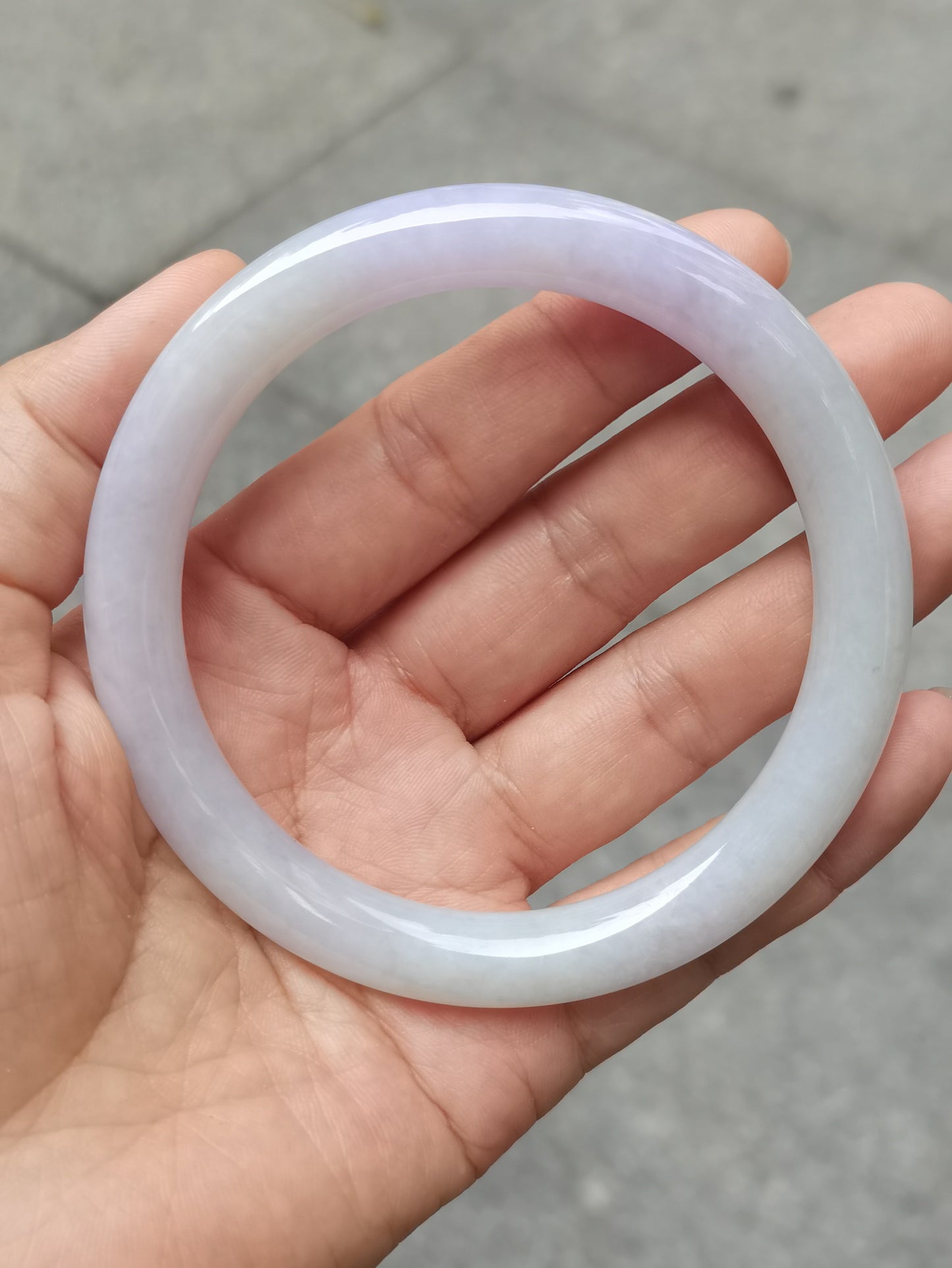 GUARDIAN | JAYDE Untreated Grade-A Jadeite Bangle in Dreamy Lavender Purple and Pastel Green (64.5mm Round)