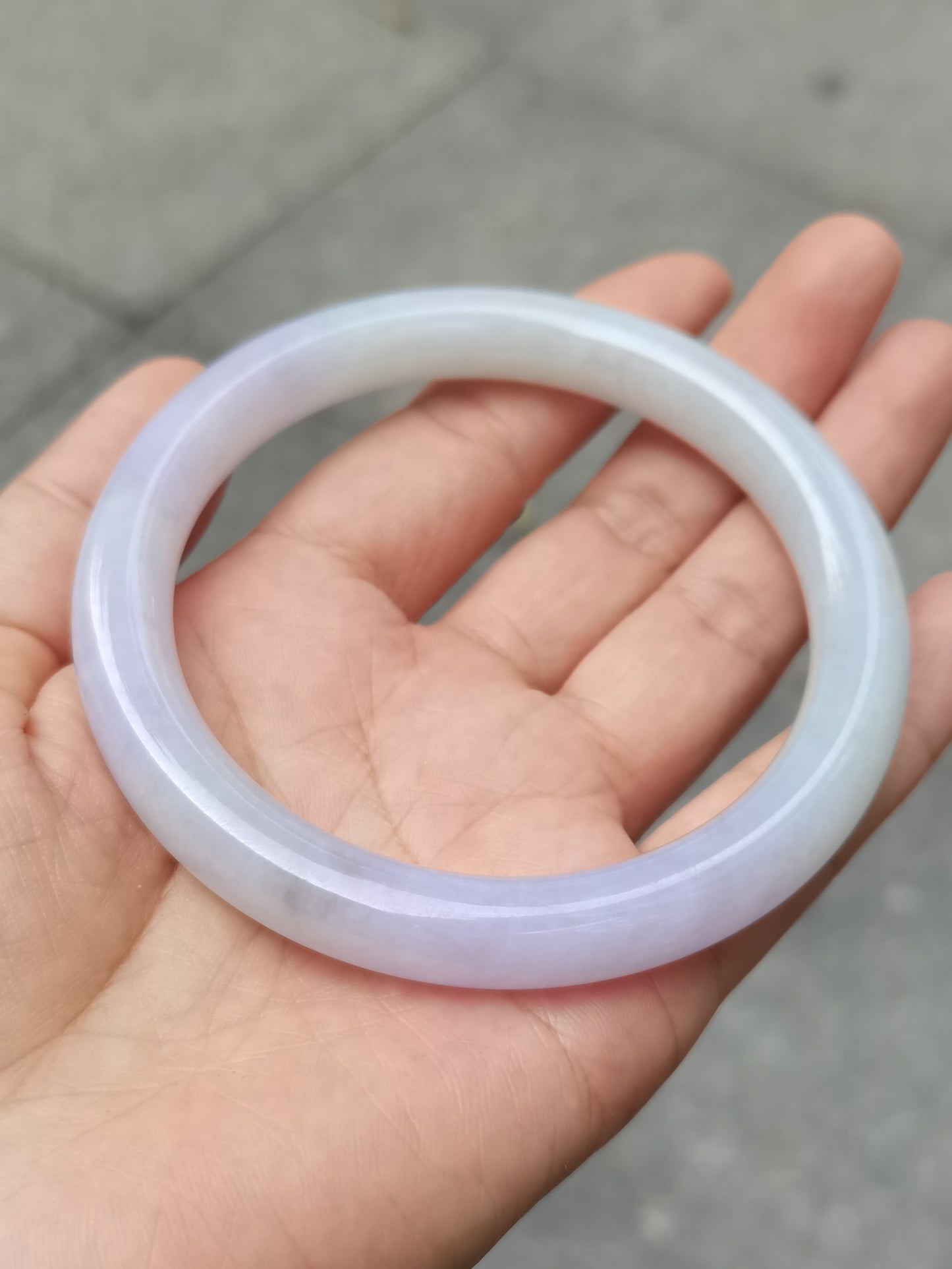 GUARDIAN | JAYDE Untreated Grade-A Jadeite Bangle in Dreamy Lavender Purple and Pastel Green (64.5mm Round)