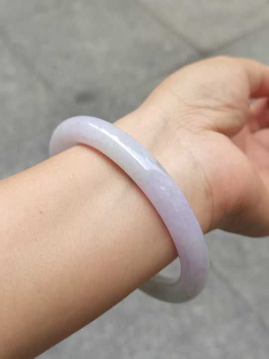 GUARDIAN | JAYDE Untreated Grade-A Jadeite Bangle in Dreamy Lavender Purple and Pastel Green (64.5mm Round)