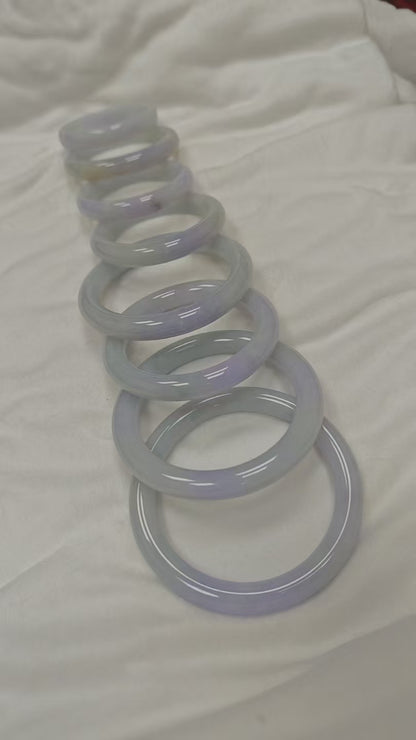 GUARDIAN | JAYDE Untreated Grade-A Jadeite Bangle in Dreamy Lavender Purple and Pastel Green (64.5mm Round)
