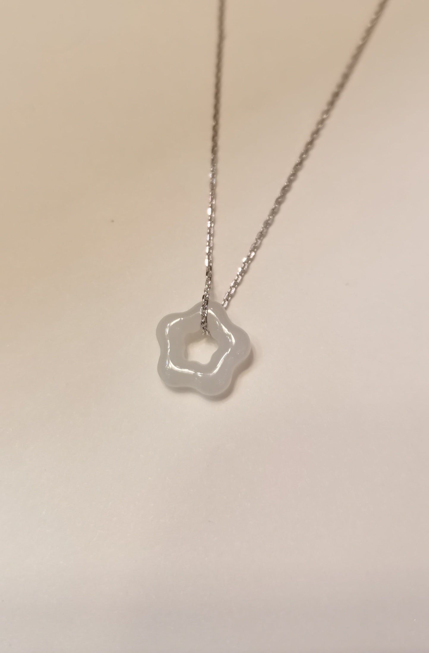 Galaxy | 'Xing' Jadeite Pendant in Dreamy White