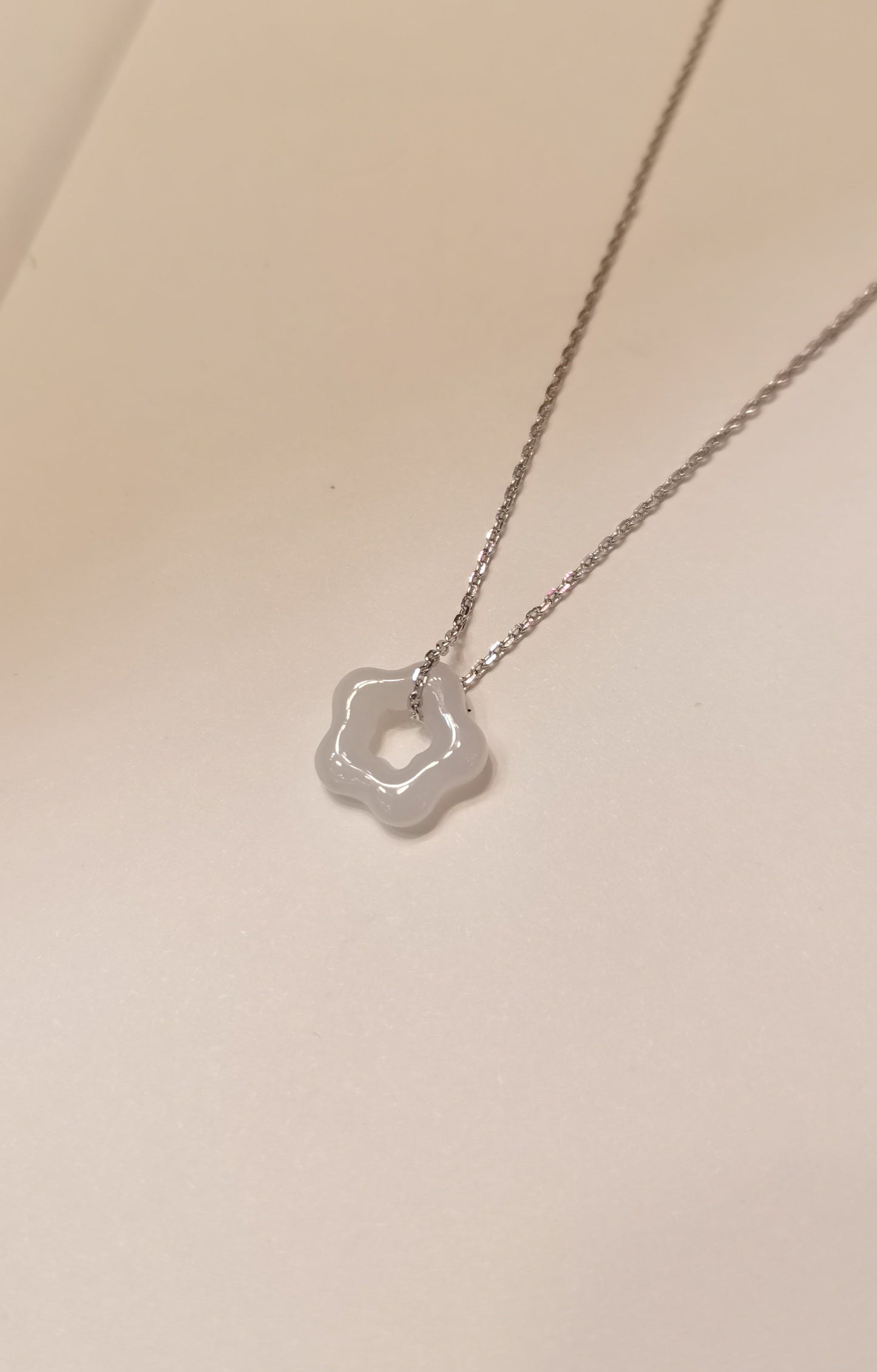 Galaxy | 'Xing' Jadeite Pendant in Dreamy White