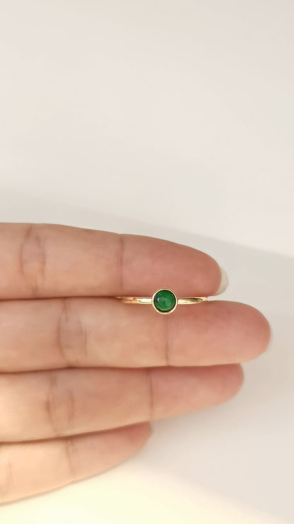 Galaxy | Moon Jadeite Ring in Deep Spinach Green