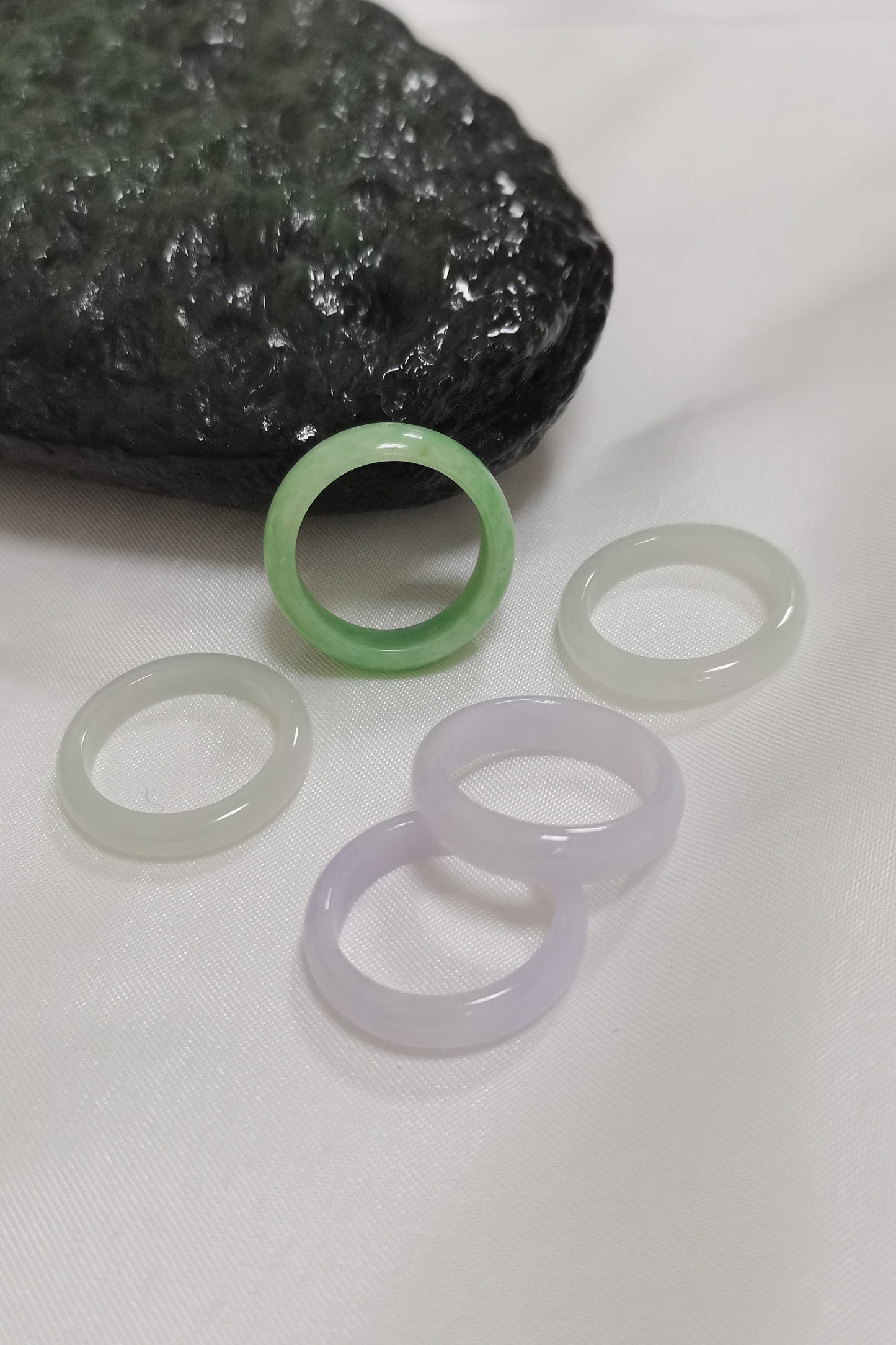 Yuan | Untreated Grade-A Jadeite Ring in Pastel Green
