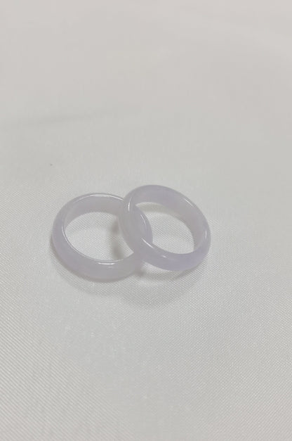 Yuan | Untreated Grade-A Jadeite Ring in Light Lavender Purple