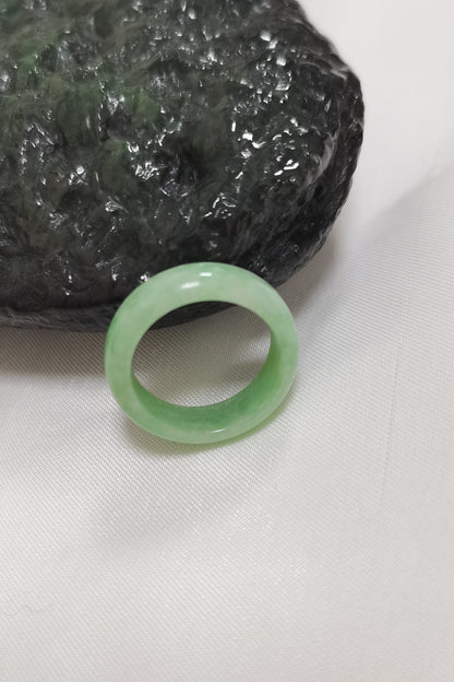 Yuan | Untreated Grade-A Jadeite Ring in Pastel Green