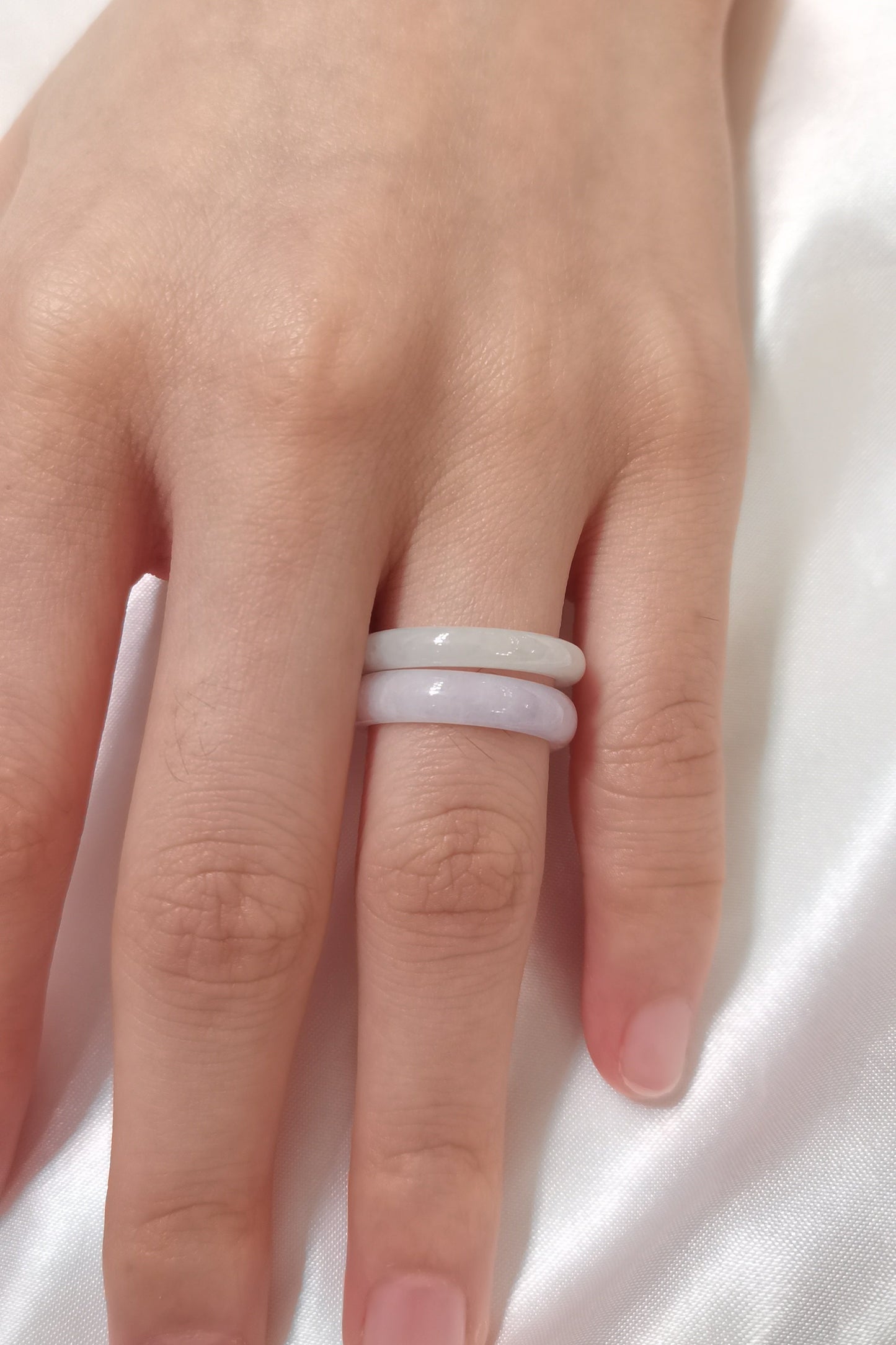Yuan | Untreated Grade-A Jadeite Ring in Light Pastel Green