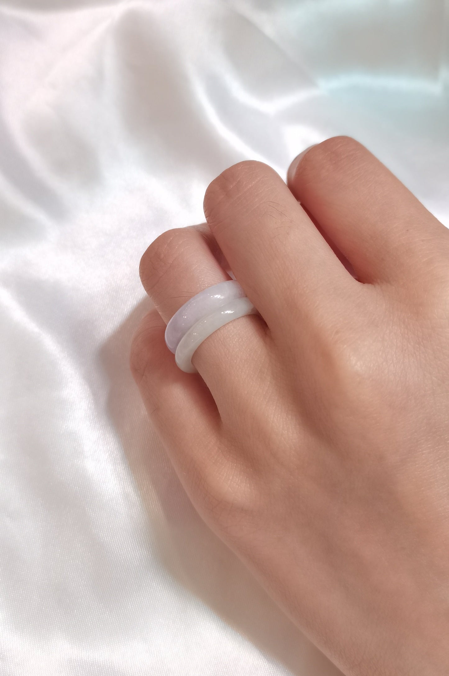 Yuan | Untreated Grade-A Jadeite Ring in Light Pastel Green