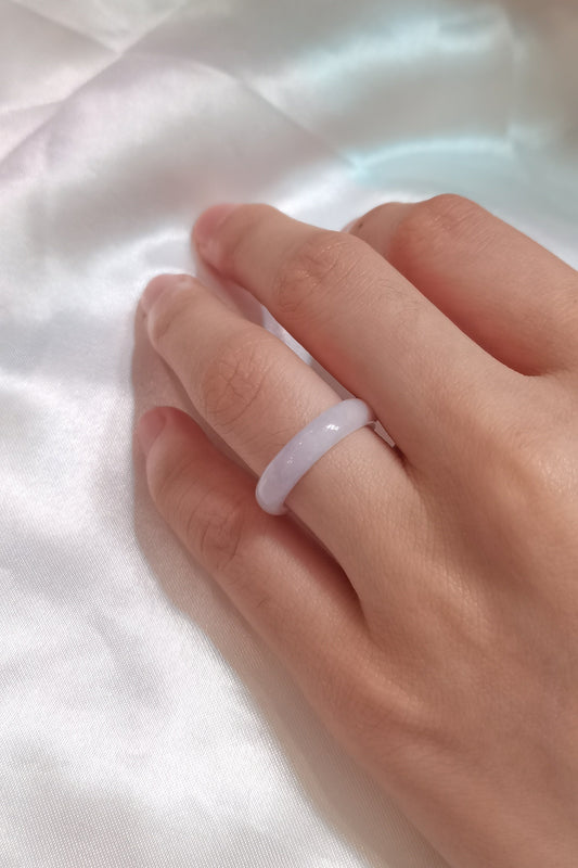 Yuan | Untreated Grade-A Jadeite Ring in Light Lavender Purple