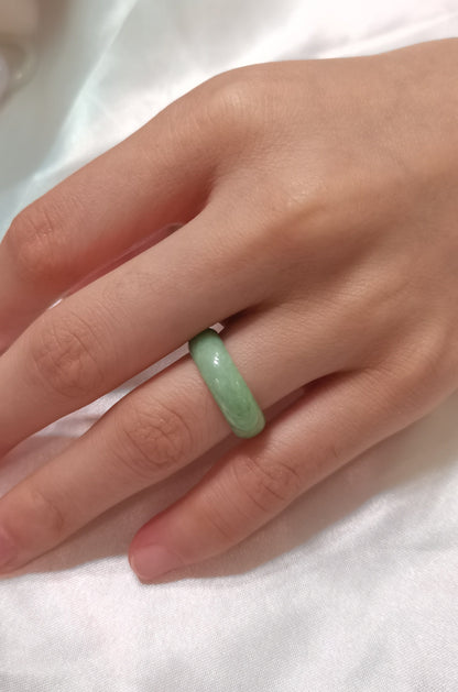 Yuan | Untreated Grade-A Jadeite Ring in Pastel Green
