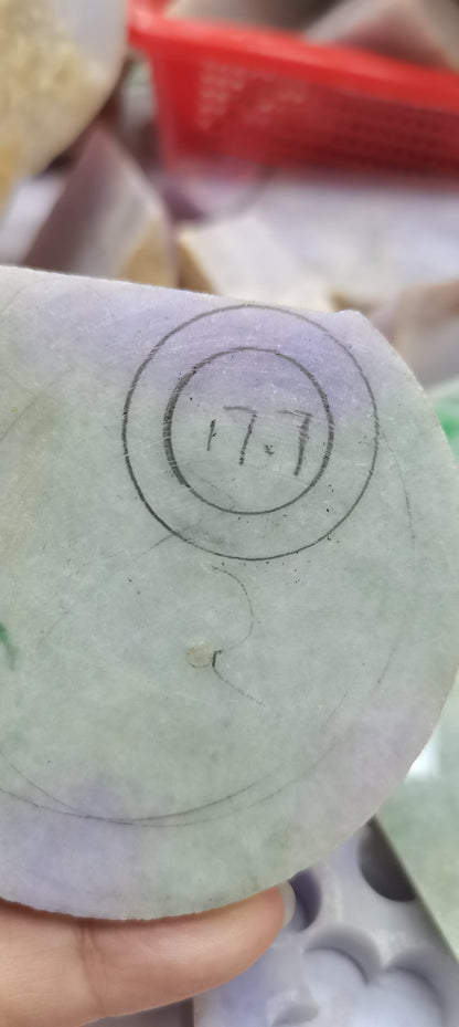 Yuan | Untreated Grade-A Jadeite Ring in Lavender Purple and Pastel Green