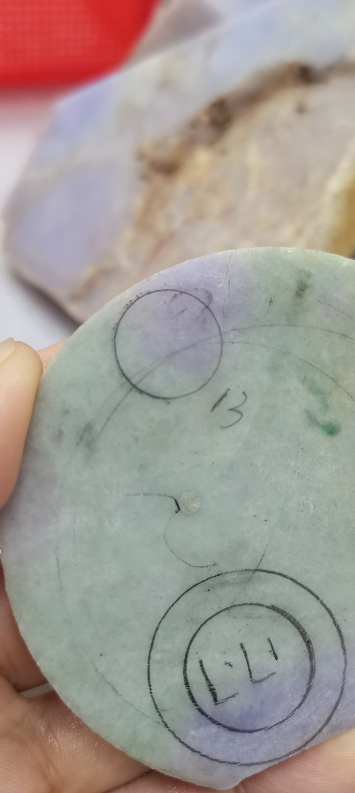 Yuan | Untreated Grade-A Jadeite Ring in Lavender Purple and Pastel Green