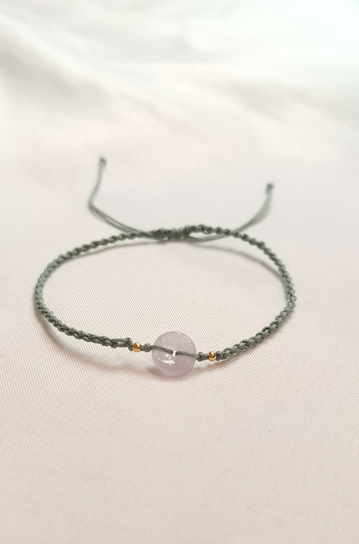 Guardian | Dainty Safekeeping Adjustable 'Ping An' Jadeite Braided Bracelet (9mm)