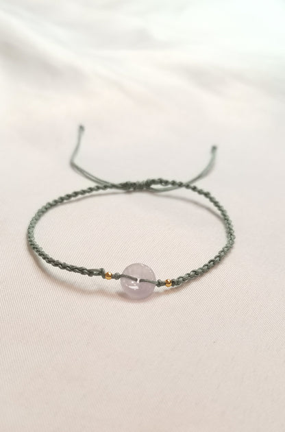 Guardian | Dainty Safekeeping Adjustable 'Ping An' Jadeite Braided Bracelet (9mm)