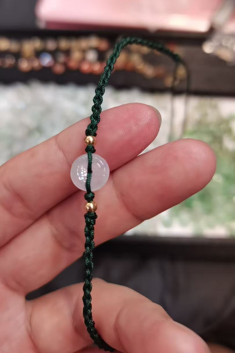 Guardian | Dainty Safekeeping Adjustable 'Ping An' Jadeite Braided Bracelet (9mm)