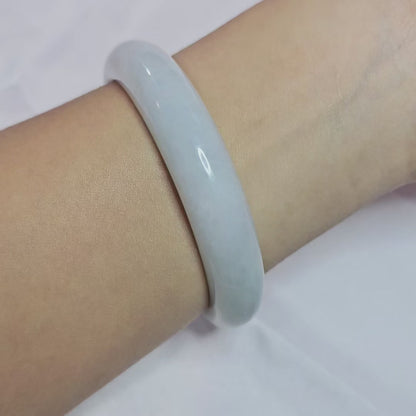 GUARDIAN | JAYDE Natural Grade-A Jadeite Bangle in Dreamy White (57.1mm Half Round)