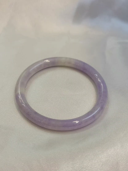 GUARDIAN | JAYDE Untreated Grade-A Jadeite Bangle in Dark Lavender Purple (51.3mm Thin Round)
