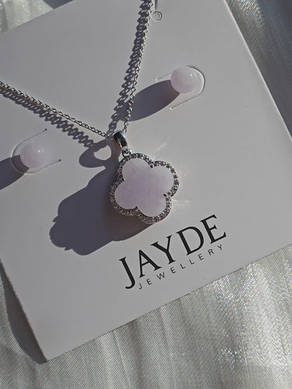 Nature | Serendipity Clover Gift Set (Lavender Purple Jade, Sterling Silver)