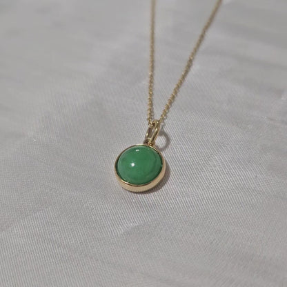 Galaxy | Moon Jadeite Pendant in Apple Green (18K Solid Gold)
