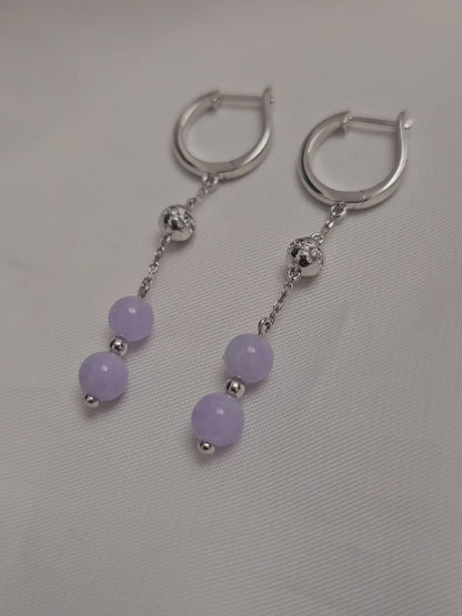 Yuan | Iryna Jadeite Drop Earrings in Dark Lavender Purple (custom)