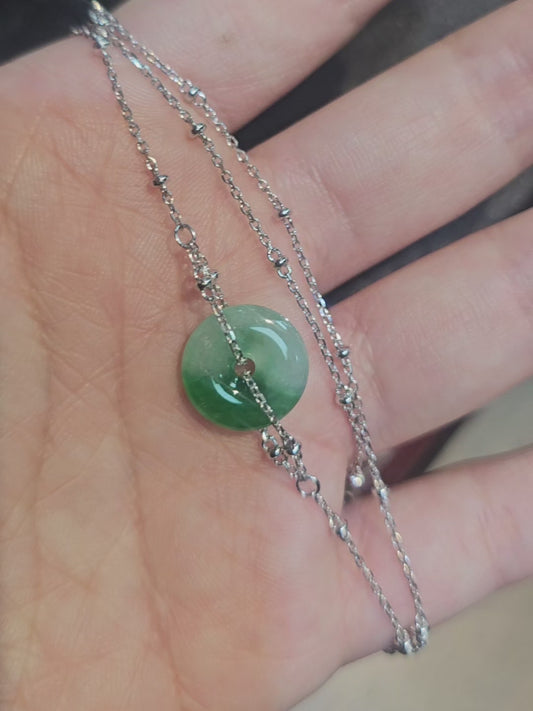Guardian | Liàn Safekeeping 'Ping An' Jadeite Pendant in Deep Green (13mm)