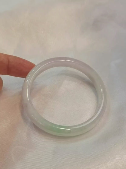 GUARDIAN | JAYDE Untreated Grade-A Jadeite Bangle in Pastel Lavender Purple and Green (53.7mm Thin Half Round)