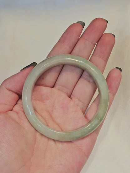 GUARDIAN | JAYDE Natural Grade-A Jadeite Bangle in Yellow Haze (54.7mm Half Round)