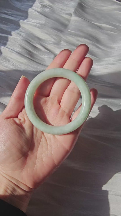 GUARDIAN | JAYDE Natural Grade-A Jadeite Bangle in Pastel Green (54mm Round)