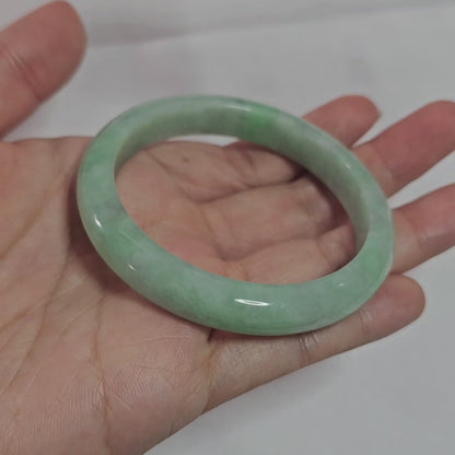 GUARDIAN | JAYDE Natural Grade-A Jadeite Bangle in Pastel Green (54mm Half Round)