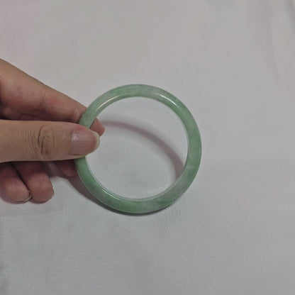 GUARDIAN | JAYDE Natural Grade-A Jadeite Bangle in Pastel Green (54mm Half Round)