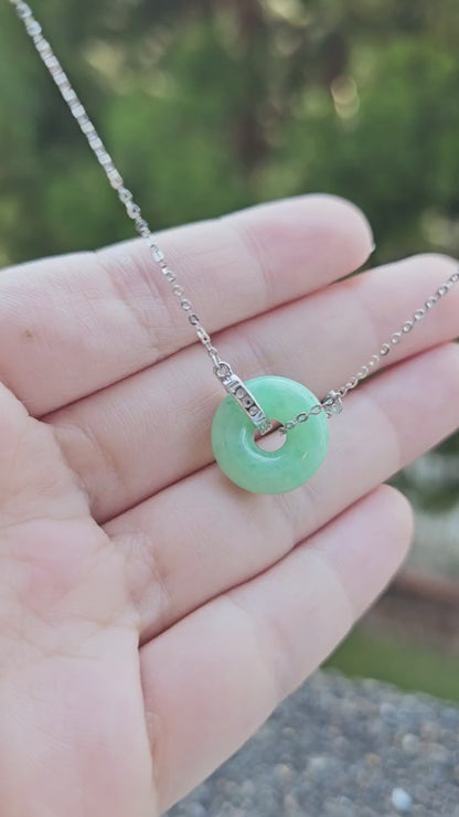 Guardian | Love 'Ping An' Jadeite Pendant in Pastel Green (16mm)