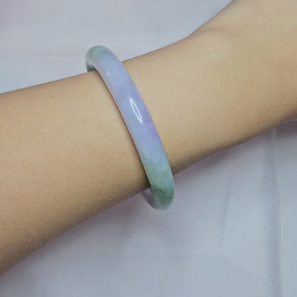 GUARDIAN | JAYDE Natural Grade-A Jadeite Bangle in Pastel Lavender Purple and Green (54mm Round)