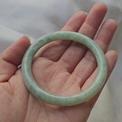 GUARDIAN | JAYDE Natural Grade-A Jadeite Bangle in Pastel Green (56.2mm Round)