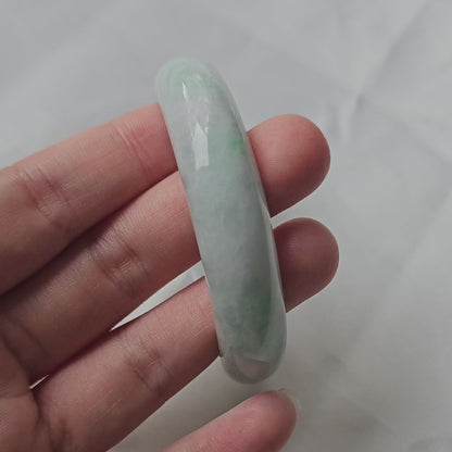 GUARDIAN | JAYDE Natural Grade-A Jadeite Bangle in Light Aqua Green/White (52.2mm Half Round)