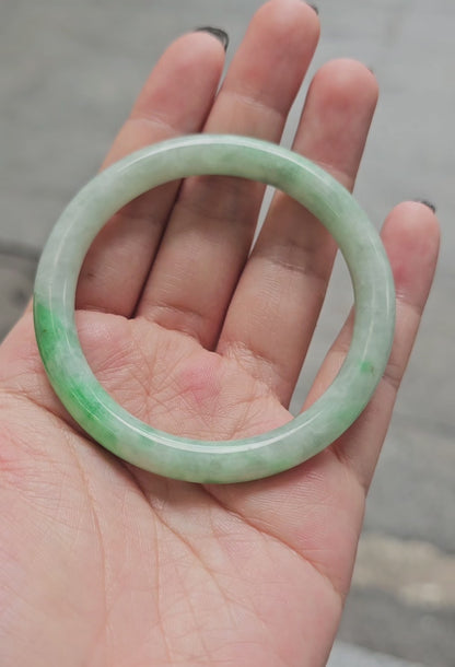 GUARDIAN | JAYDE Natural Grade-A Jadeite Bangle in Pastel Green (52.8mm Round)