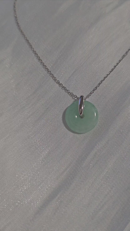 Guardian | Vintage Safekeeping 'Ping An' Jade Pendant in Pastel Green