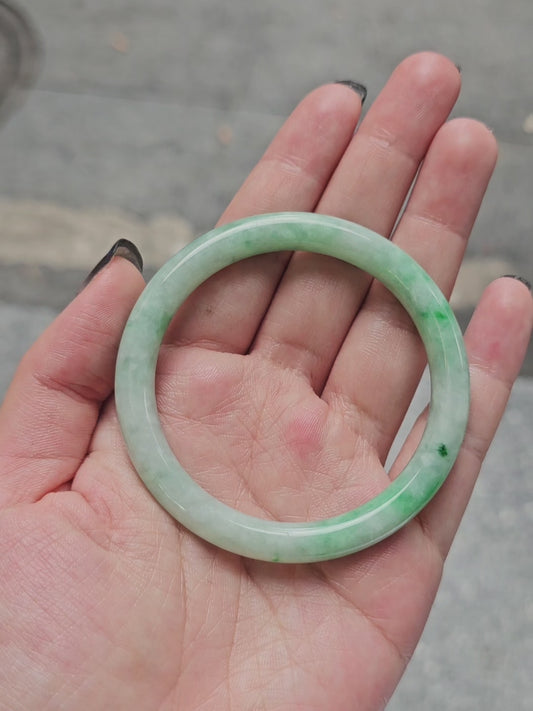 GUARDIAN | JAYDE Natural Grade-A Jadeite Bangle in Pastel Green (54.2mm Round)