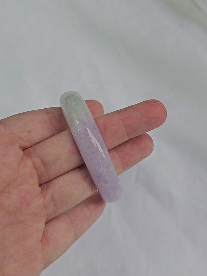 GUARDIAN | JAYDE Untreated Grade-A Jadeite Bangle in Pastel Lavender Purple and Green (51.3mm Half Round)