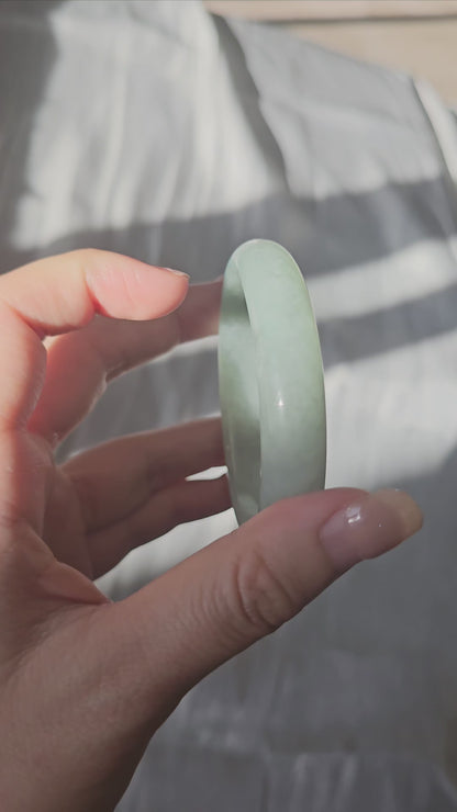 GUARDIAN | JAYDE Natural Grade-A Jadeite Bangle in Light Aqua Green (57.7mm Half Round)