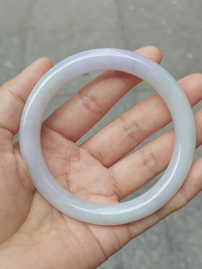 GUARDIAN | JAYDE Untreated Grade-A Jadeite Bangle in Dreamy Lavender Purple and Pastel Green (64.5mm Round)