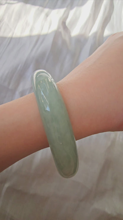 GUARDIAN | JAYDE Natural Grade-A Jadeite Bangle in Light Aqua Green (57.7mm Half Round)