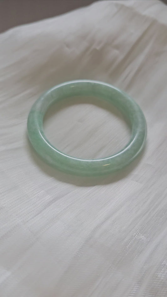 GUARDIAN | JAYDE Natural Grade-A Jadeite Bangle in Light Aqua Green (55.2mm Round)