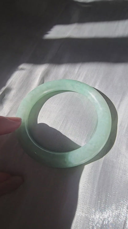 GUARDIAN | JAYDE Natural Grade-A Jadeite Bangle in Light Aqua Green (55.2mm Round)