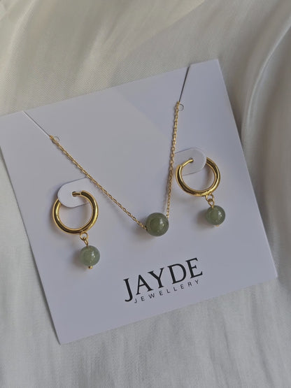 Yuan | Jade Bead Gift Set (Aqua Green Jade, 18K Gold Vermeil/Plated)