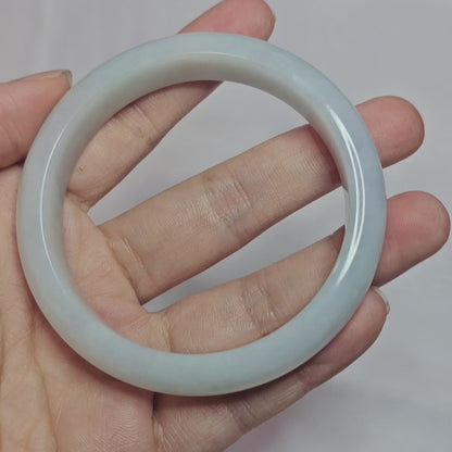 GUARDIAN | JAYDE Natural Grade-A Jadeite Bangle in Dreamy White (57.1mm Half Round)