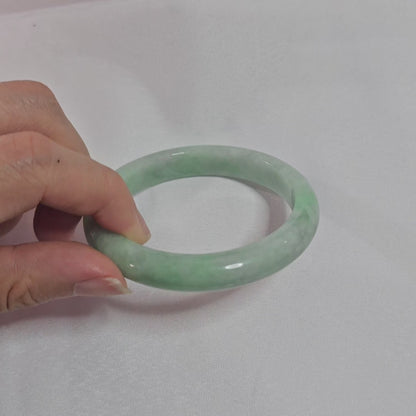 GUARDIAN | JAYDE Natural Grade-A Jadeite Bangle in Pastel Green (54mm Half Round)